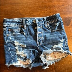American Eagle Outfitters Ripped Blue Jean Shorts